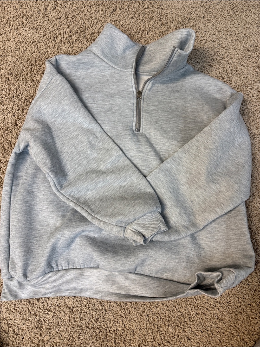 SHEIN Light Gray Men's Quarter-Zip Sweatshirt